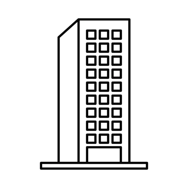 Stadsgebouw icoon, lijn stijl — Stockvector
