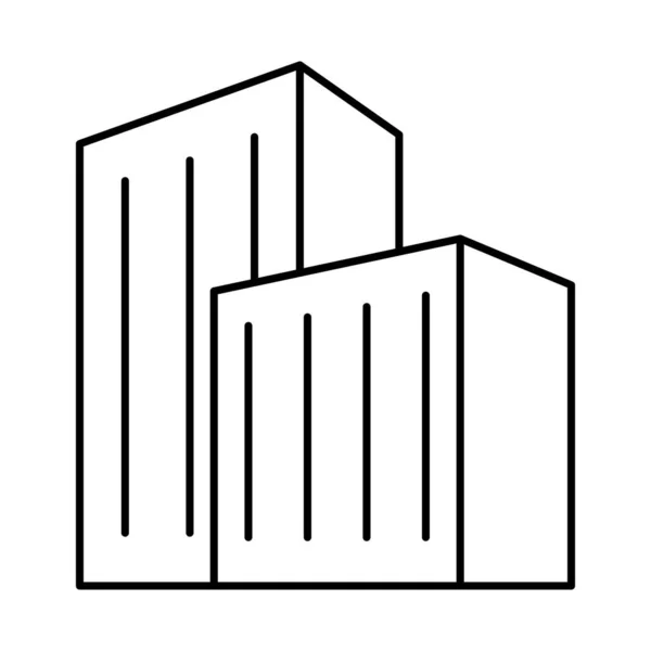 Icoon van de stad gebouw, lijn stijl — Stockvector