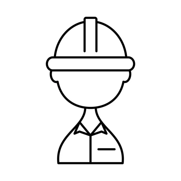 Construction builder icon, line style — Stock Vector