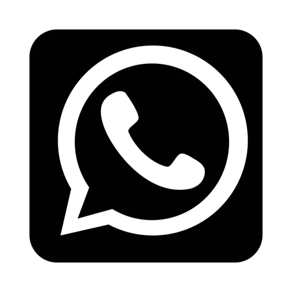 WhatsApp logo symbol icon, silhouette design — Stock Vector