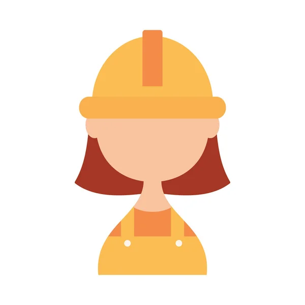 Ikona kobieta budowniczy, płaski styl — Wektor stockowy