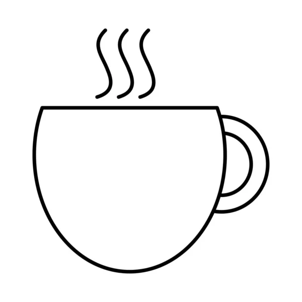 Heiße Kaffeetasse Symbol, Linie Stil — Stockvektor
