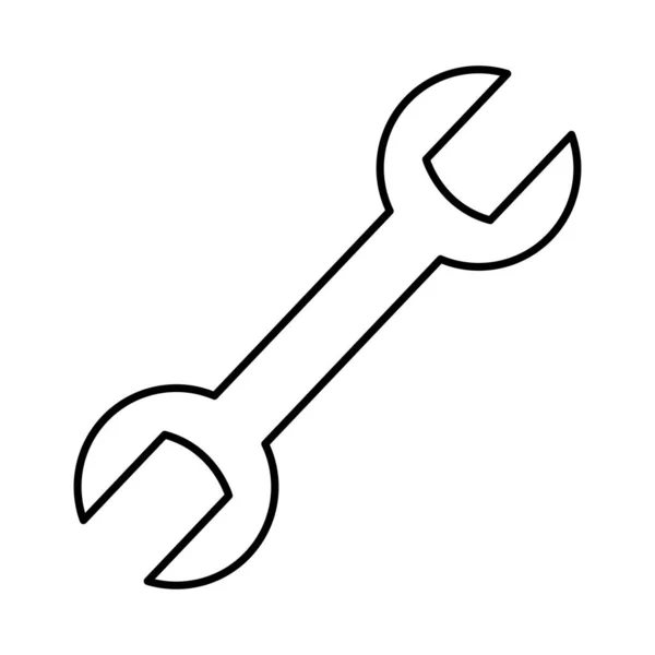Wrench tool icon, line style — Stock Vector
