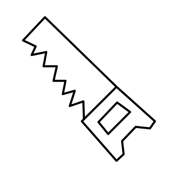 Outil de scie à main icône, style ligne — Image vectorielle