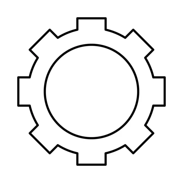 Ícone de roda de engrenagem, estilo de linha — Vetor de Stock