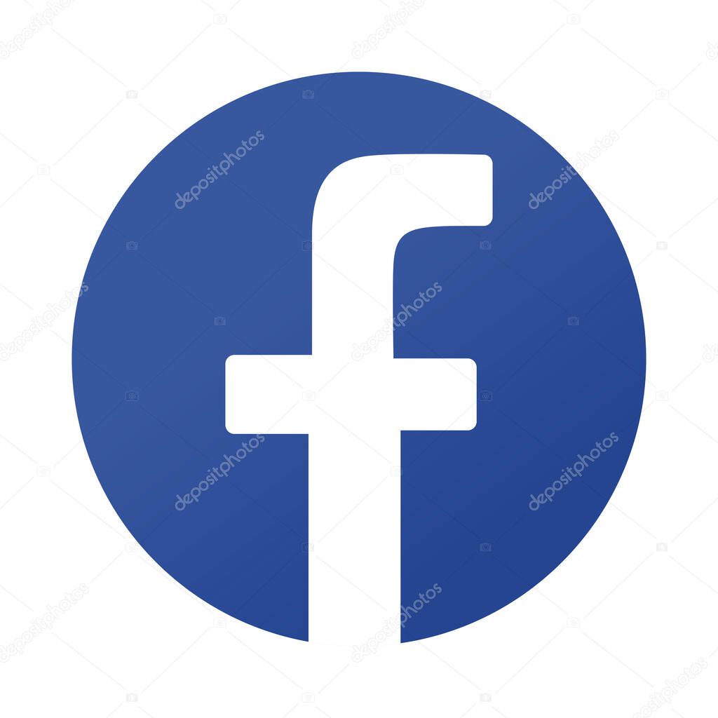 Facebook logo symbol icon over white background, colorful design, vector illustration