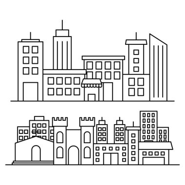 modern ve şehir binaları, sıra tarzı