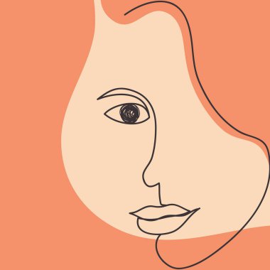 modern soyut kadın yüz tasarımı