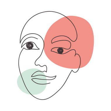 soyut ve modern yüz simgesi, renkli tasarım