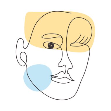 çizgi soyut modern yüz simgesi, renkli tasarım