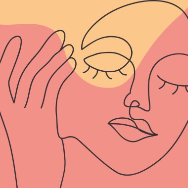 kadın modern soyut yüz tasarımı