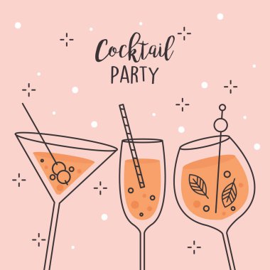Kokteyller renkli parti tasarımı.