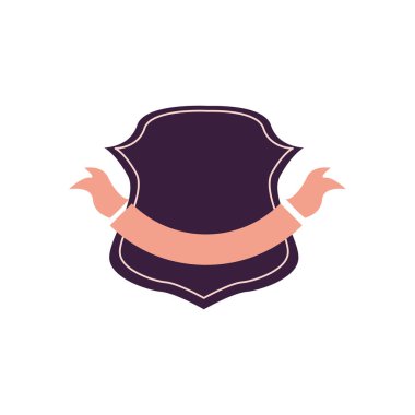 Kurdeleli klasik mavi kalkan izole vektör tasarımı