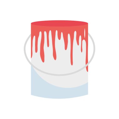 boya kovası simgesi, düz stil