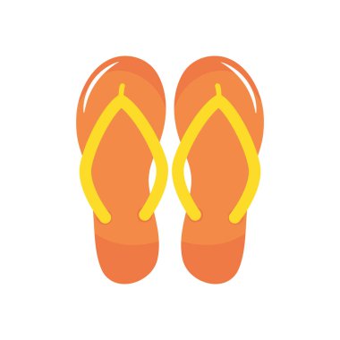 turuncu parmak arası terlik simgesi, düz stil