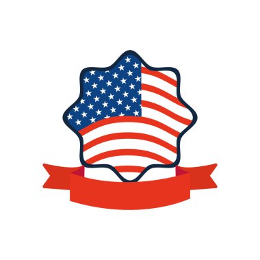 ABD bayraklı mühür yıldızlı dekoratif kurdele.