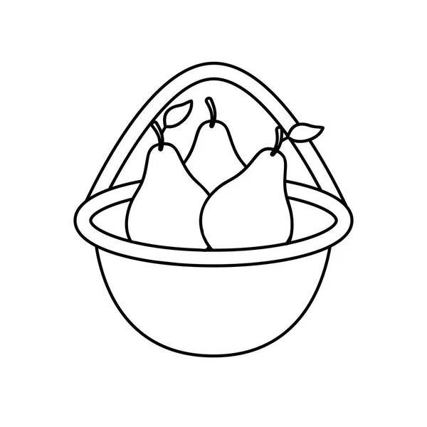 梨子篮子,线形 — 图库矢量图片