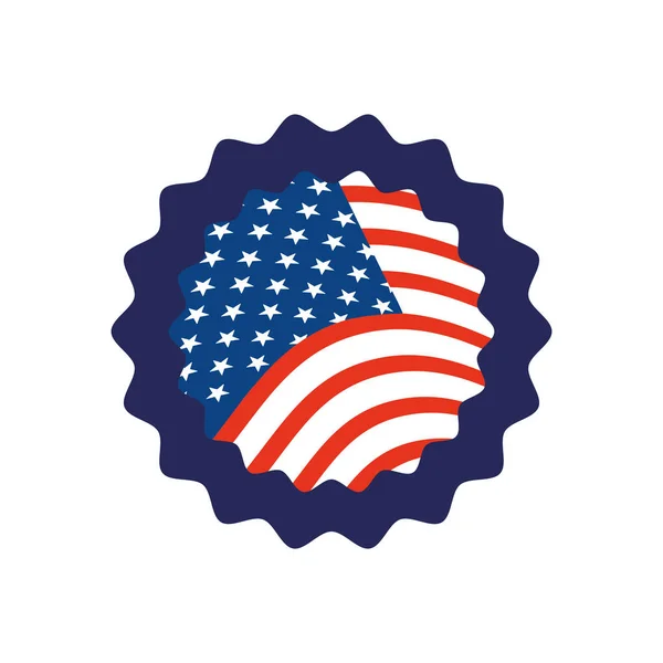 Seal with usa flag design, flat style — Stock Vector