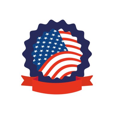 ABD bayrak tasarımı ve dekoratif kurdeleli mühür