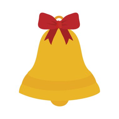 Süslü kırmızı fiyonklu Noel çanı, el yapımı.