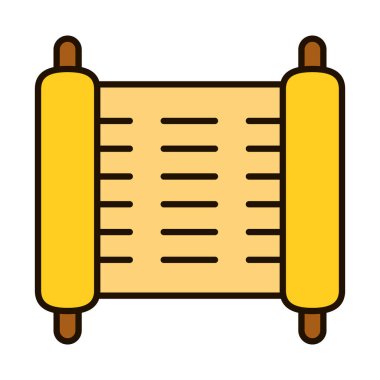 torah parşömen kağıt kaydırma simgesi, satır ve doldurma biçimi