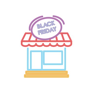 depolama simgesi ile siyah cuma neon tasarımı, renkli tasarım