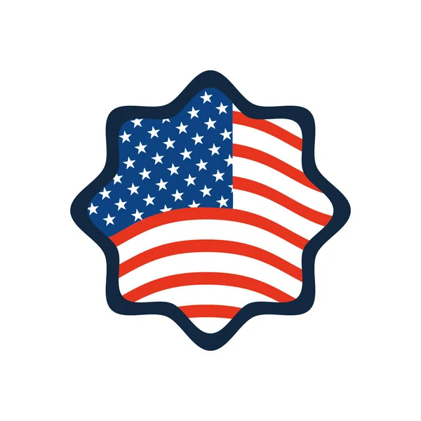 Seal star with usa flag design, flat style — Stock Vector