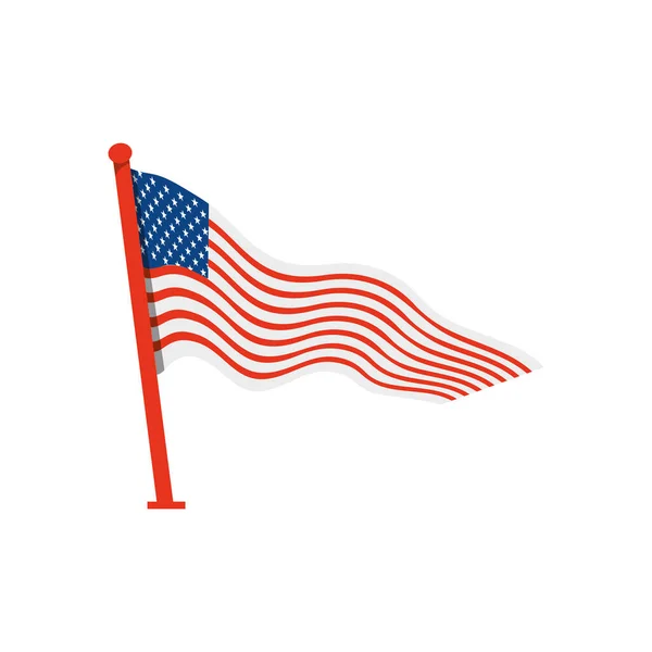 Об'єднані держави прапора Америки з полюсом — стоковий вектор