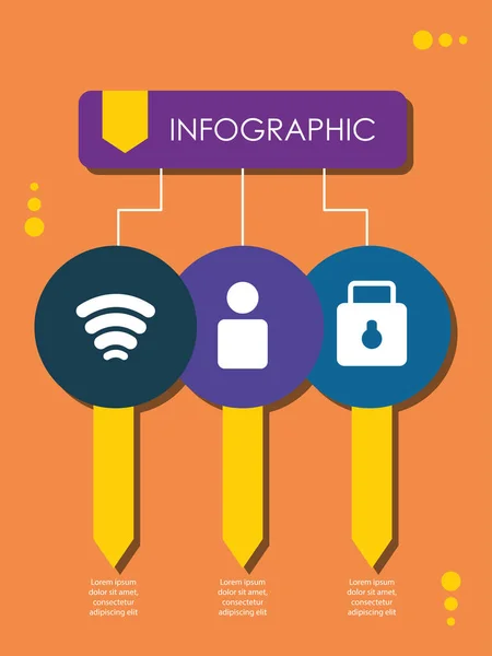 Diagramme infographique éléments de médias sociaux entreprise — Image vectorielle