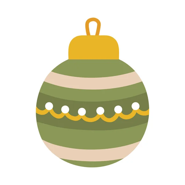 Icono de la bola de Navidad, estilo artesanal — Vector de stock