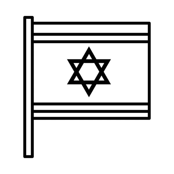 Иконка израильского флага, стиль линии — стоковый вектор