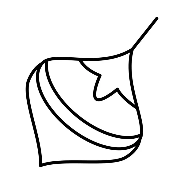 Chanukka brummt Top-Symbol, Linienstil — Stockvektor