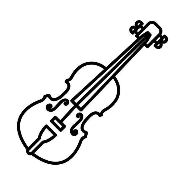 fiddle instrument icon, line style