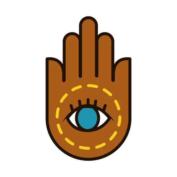 Icono de mano de hamsa, línea y estilo de relleno — Archivo Imágenes Vectoriales