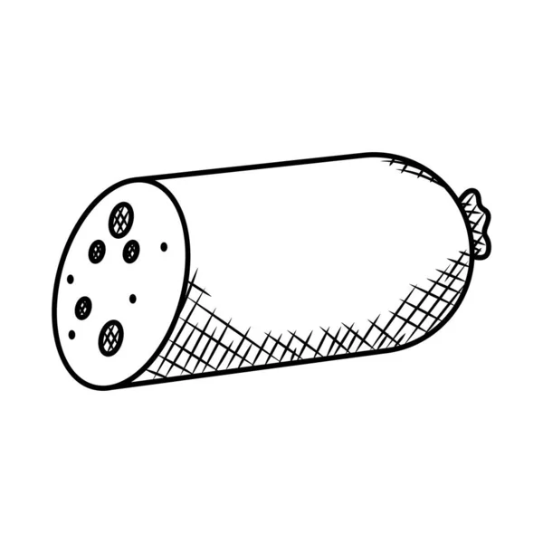 Salsicha Salame Ham ícone, mão desenhar estilo — Vetor de Stock