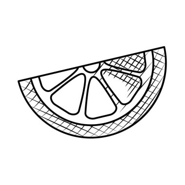 limon dilimi simgesi, el çizimi tarzı