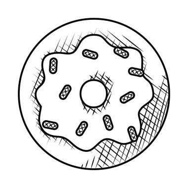 Tatlı çörek ikonu, el çizimi tarzı.