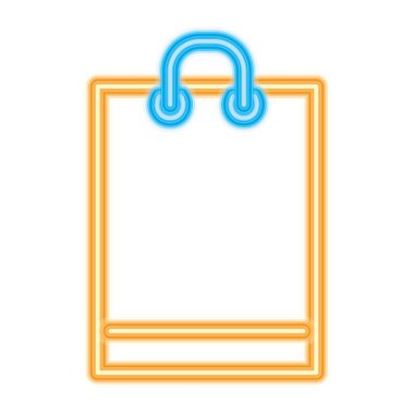 Alışveriş torbası simgesi, neon tarzı