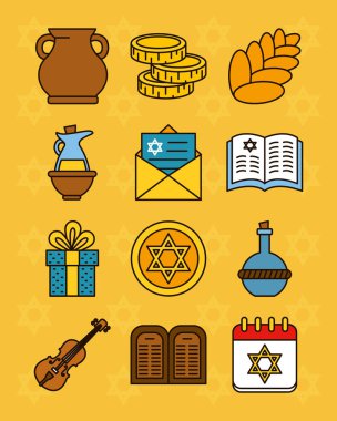 Hanuka simgesi seti, satır ve doldurma biçimi