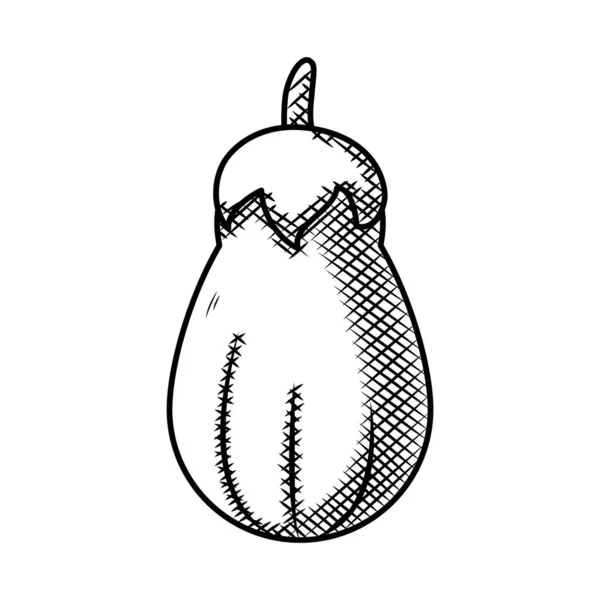 Auberginen Gemüse Symbol, Hand zeichnen Stil — Stockvektor