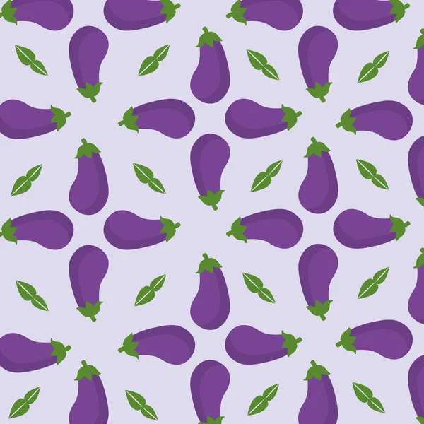 Patrón púrpura con berenjenas y hojas — Archivo Imágenes Vectoriales