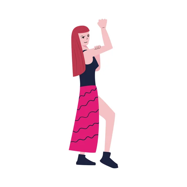 Girl power starke Frau Cartoon Vektor-Design — Stockvektor