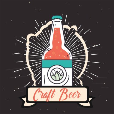 Kurdele tasarımı olan el yapımı bira şişesi