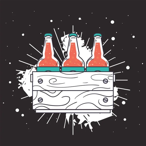 盒病媒设计中的啤酒瓶 — 图库矢量图片