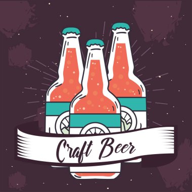 Kurdele vektör tasarımlı bira şişeleri