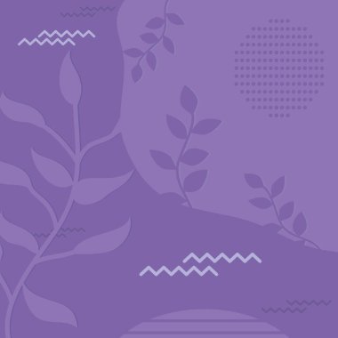 güzel saçakları ve soyut şekilleri olan mor bir tasarım.