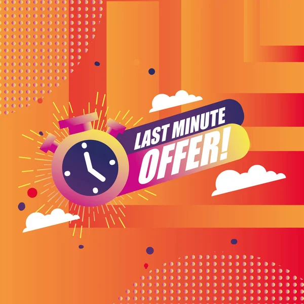 Oferta last minute z ikoną chronometru — Wektor stockowy