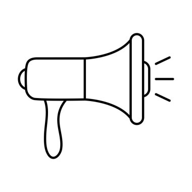 megafon aygıtı simgesi, satır biçimi