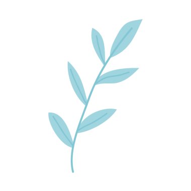 Yapraklı mavi dal, renkli tasarım