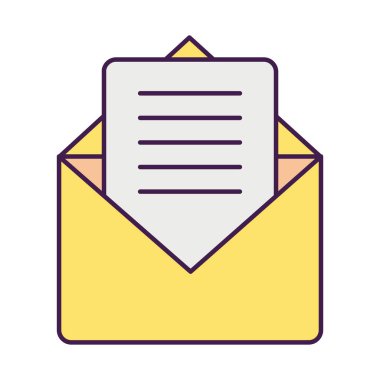 zarf ve kart simgesi, düz biçim